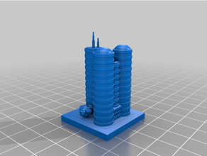 greeblecity tripeak financier centre bâtiments structures 3d print model - Mito3D