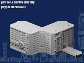 greeblecity megatower 8 piece iii long road buildings & structures 3d print model - Mito3D