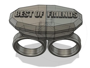 bff Freundschaft Zwilling Juwel Ringe Dual Farbe Armbänder Edelstein Schmuck Ring 3d print model - Mito3D