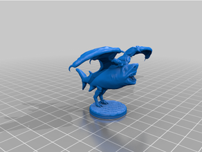 fliegend Landhai Spiele dnd Mini Miniatur 3d print model - Mito3D