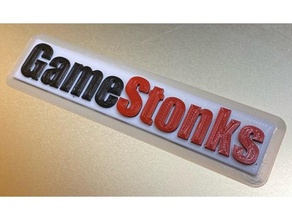 gamestonks logo gamestop gme signs & logos meme stonks wallstreetbets 3d print model - Mito3D