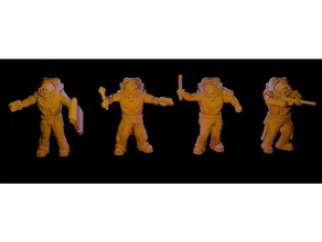 espacio muelle trabajadores juguetes juegos 28mm dnd miniaturas minis necromunda npc rpg ciencia ficción 3d print model - Mito3D