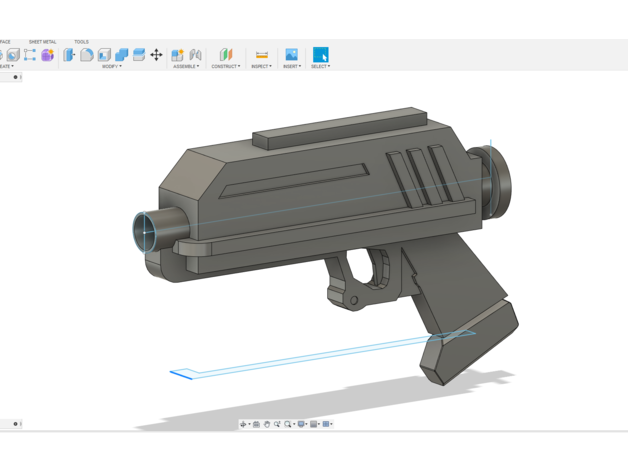 Estrela guerras tcw dc 17 blaster pistola adereços capitão rex clonewars clone cosplay suporte arma modelo 3D print model - Mito3D