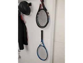 tennis racket holder wall mounted organization mount 3d print model - Mito3D