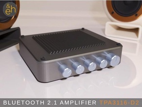 Bluetooth 21 amplificador 2x50w+100w tpa3116d2 audio activo amplificar caja caso funda controlar eh recinto ender 3 alta fidelidad música musique pasivo teléfono radio receptor 3d print model - Mito3D