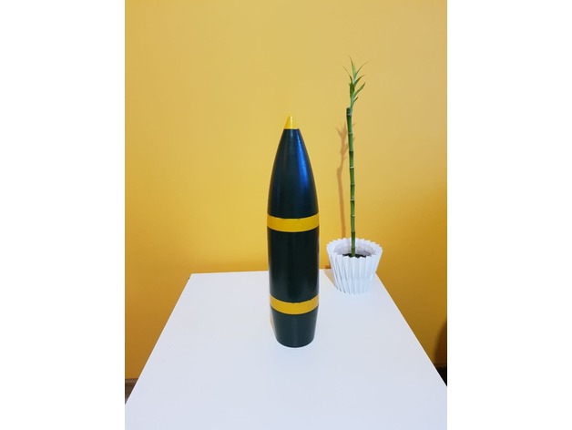 artilharia bala Concha 105 mm recipiente recipientes exército pigy bank 3D print model - Mito3D