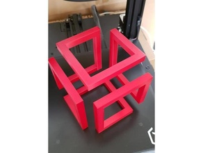 impossible cube 3 parts sculptures 3d print model - Mito3D