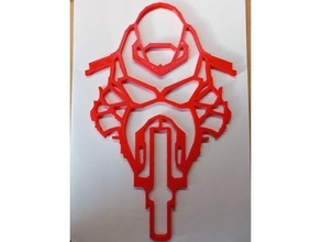ducati Superleggera parede arte 3d impressão bicicleta motocicleta corrida 3d print model - Mito3D