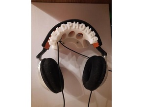 headphone stand wall mount holder audio headphones hanger hook headset 3d print model - Mito3D