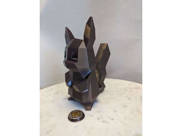 low poly Pikachu banco recipientes poli porquinho 3D print model - Mito3D