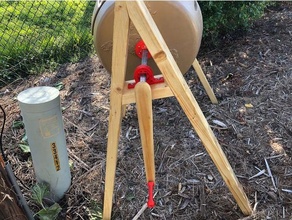 handle & flat wall parts compost tumbler outdoor garden 3d print model - Mito3D