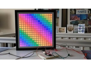 Led matris ws2812b esp32 16x16 Kafes ekran resim çerçeve kendin yap arduino dijital harika Scott Marley renkli 3d print model - Mito3D