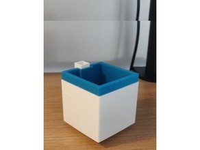 label - square self-watering planter mini flush face outdoor & garden 3d print model - Mito3D