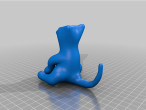séance minou sculptures chat félin maladroit support 3d print model - Mito3D