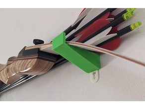 wall hook recurve bow diy archery hanger mount 3d print model - Mito3D