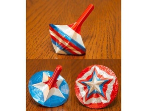 yıldızlar çizgili oyuncaklar oyunlar Amerikan Kaptan Amerika klasik kıpır spinner bayrak eğlence hayret vatansever retro oyuncak eğirme masaüstü 3d print model - Mito3D