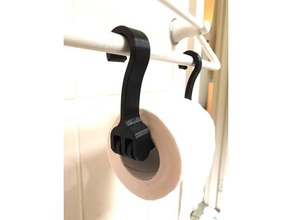 print-in-place toilet paper hanger bathroom accessories print place holder utility 3d print model - Mito3D