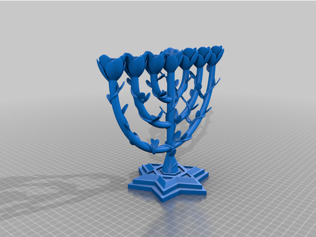 menorah attraversare arredamento arte deco Bibbia lampadario Natale decorazioni menora 3D print model - Mito3D