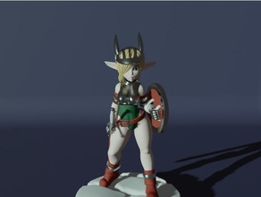 guard female elf alexandria style toy & game accessories dnd mini miniature prop girl goblin soldier 3d print model - Mito3D