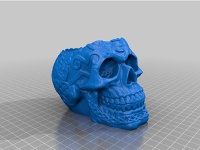 celtic skull deeper hole decor candle 3d print model - Mito3D