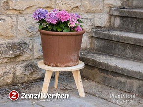 plantstool tria penta outdoor & garden cnc router plant pot sorotec basicline stool zenziwerken 3d print model - Mito3D