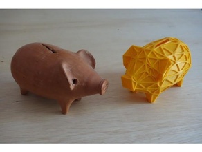 wireframe piggybank household blender lowpoly piggy bank 3d print model - Mito3D