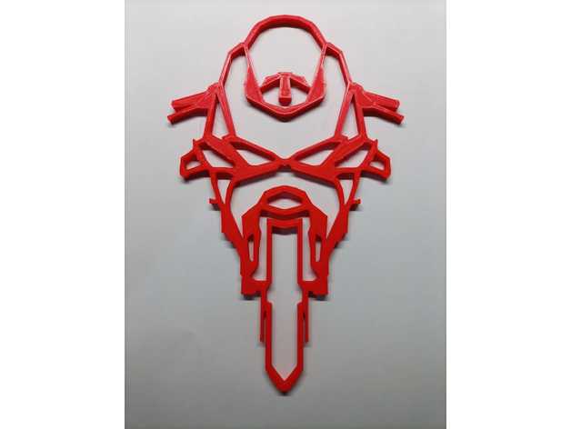 Ducati Panigale v4r mur art 3d impression bicyclette moto courses monté 3D print model - Mito3D