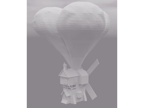 vôo casa veículos dirigível balão fantasia voar Diversão quente ar legais alimentado impressão colocar suporte hélice punk céu vapor Steampunk moinho vento 3d print model - Mito3D