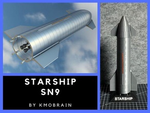 starship sn9 1 200 scale multi parts vehicles elon musk launcher rocket sn10 sn8 space spaceship spacex usa 3d print model - Mito3D
