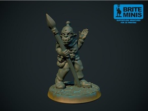 orc spear supportless fdm friendly games oldhammer ork spearman warhammer 3d print model - Mito3D