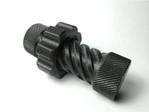multi-start thread screw trapped nut mechanical toys bolt fidget toy multi start 3d print model - Mito3D