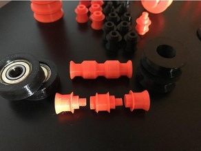bearing roller adjustable dual-spool holder 3d printer accessories 608 prusa spool 3d print model - Mito3D