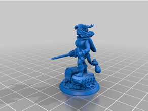 xaci tiefling pirate games dd dnd miniature dungeons dragons female 3d print model - Mito3D