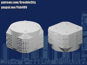 Greeblecity modular torre cuadrado conector edificios estructuras ciudad verde cyberpunk 3d print model - Mito3D
