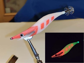 3d gedruckt Tintenfisch Jig Rothaarige 3d print model - Mito3D