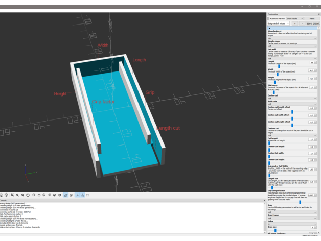 anpassbar Halterung Startseite Mantel Batterie Generator window Schwelle 3D print model - Mito3D