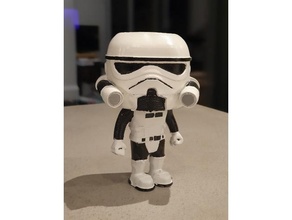 storm trooper cartoon people blender funko pop scifi starwars stormtrooper 3d print model - Mito3D