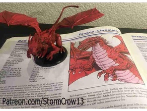 2nd ad&d red dragon games dnd miniature dungeons dragons mini 28mm 3d print model - Mito3D