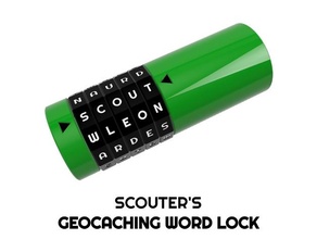 scouter's word lock - designed geocaching sport & outdoors boy scouts box container scout 3d print model - Mito3D