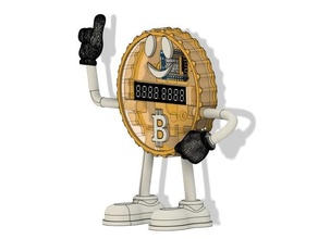 bitcoin preço ticker relógio faça cripto 3d print model - Mito3D