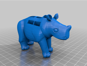 rinoceronte USB sd soporte Arte tarjeta 3d print model - Mito3D