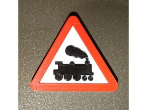 train warning sign uk level crossing hobby 3d print model - Mito3D