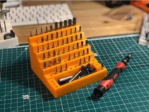 küçük Tornavida bit organizatör araç sahipleri kutuları bitler Kulp destek kendin yap Dremel Aksesuarlar ifixit mekanik organizasyon hassas ağaç işleri araçlar tezgah atölye 3d print model - Mito3D