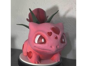 san valentin día bulbasaur rosasaurio criaturas caja corazón pokemon Rosa enamorado 3d print model - Mito3D