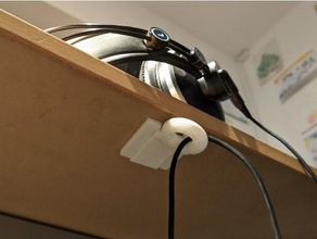 magnético auricular cable guía rail oficina administración auriculares soporte 3d print model - Mito3D