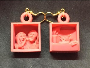 woman yelling cat jewelry bracelet charm earrings gag humor meme necklace pendant pendent 3d print model - Mito3D