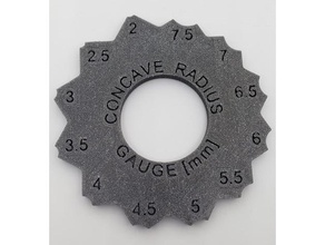 concave radius gauge tools measurement tool metric 3d print model - Mito3D
