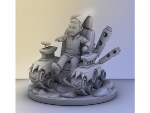 gnome artificer - tabletop miniature toy & game accessories dnd mini ttrpg wheelchair 3d print model - Mito3D