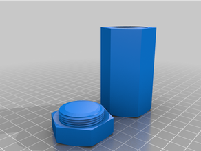 screw box containers container hexagon hexagonal hexgon storage pillbox pill 3d print model - Mito3D