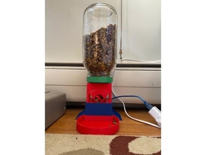 cat feeder wide mason jar pets arduino feeder mason mason jar pet 3d print model - Mito3D
